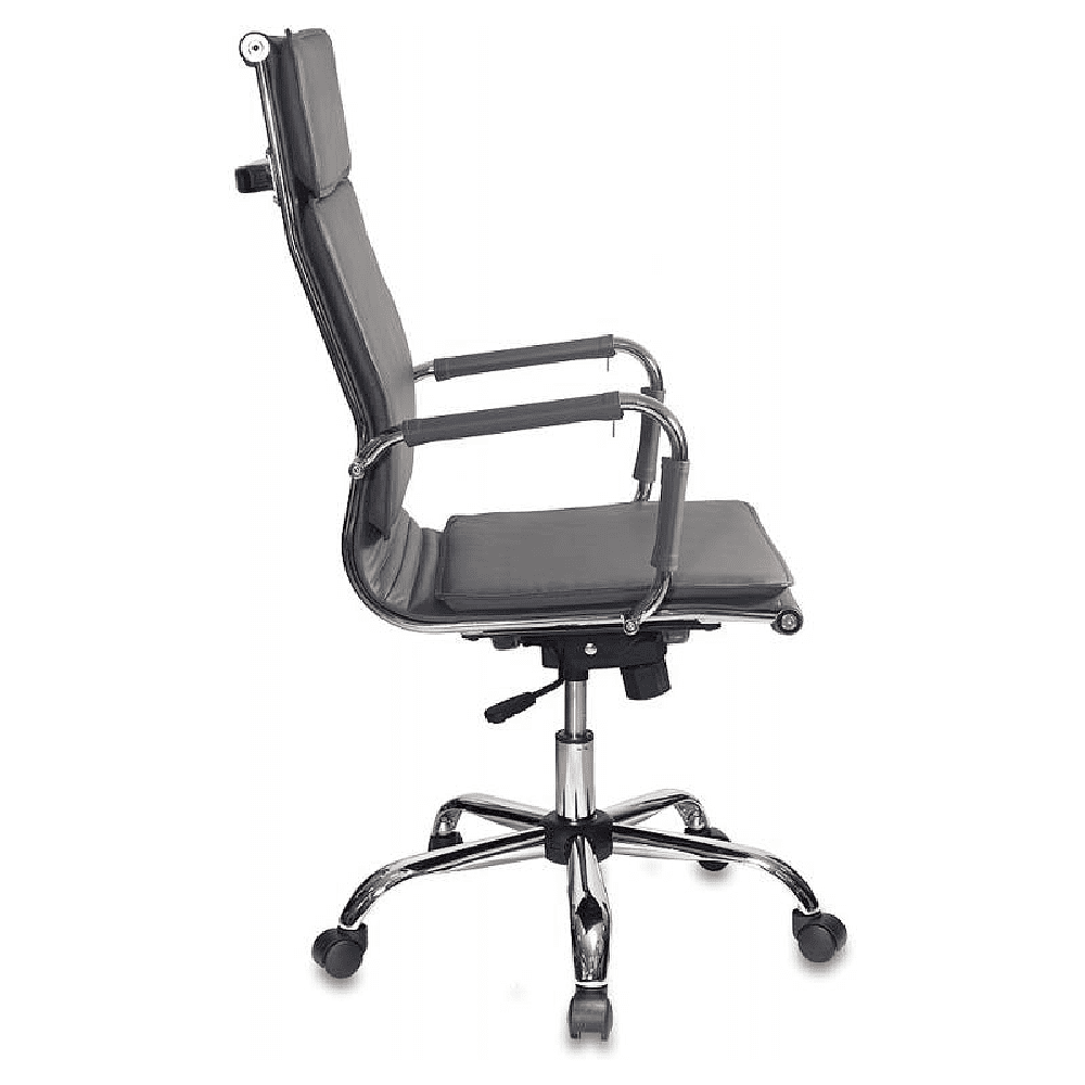 Кресло для руководителя "Бюрократ CH-993" высокая спинка, экокожа, хром, серый - 3