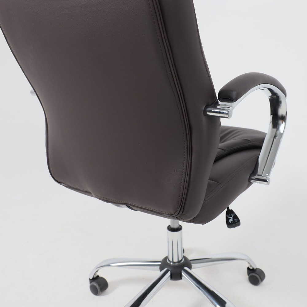 Кресло для руководителя AksHome "Richard new", экокожа, металл, коричневый - 13