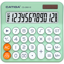 Калькулятор настольный CD-2861-12 Catiga, 12-разрядный, пластик, светло-зеленый