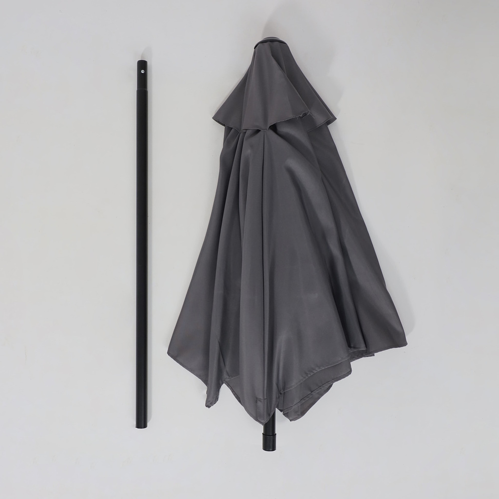 Комплект мебели садовой AksHome PICNIC (стол 1шт, 4 кресла, зонт 1шт), серый, черный - 33