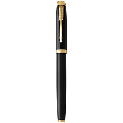 Ручка-роллер Parker "IM Black Lacquer GT", 0.5 мм, черный, золотистый, стерж. черный - 3