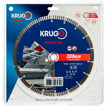 Круг алмазный по бетону Krugo Master, 300x25.4 мм, турбосегментный