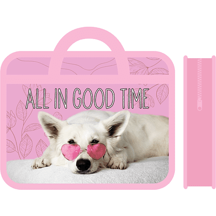 Папка для тетрадей "Щенок в розовых очках", А4, розовый