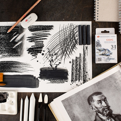 Соус "Ладога", набор мелков, 3 цвета, черный - 5