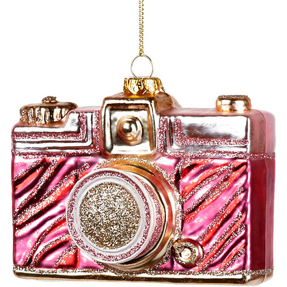 Украшение новогоднее "Фотоаппарат", розовый