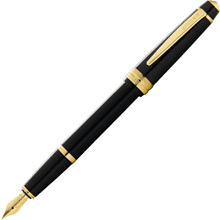 Ручка перьевая F "Bailey Light Polished Black Resin and Gold Tone", черный, золотой