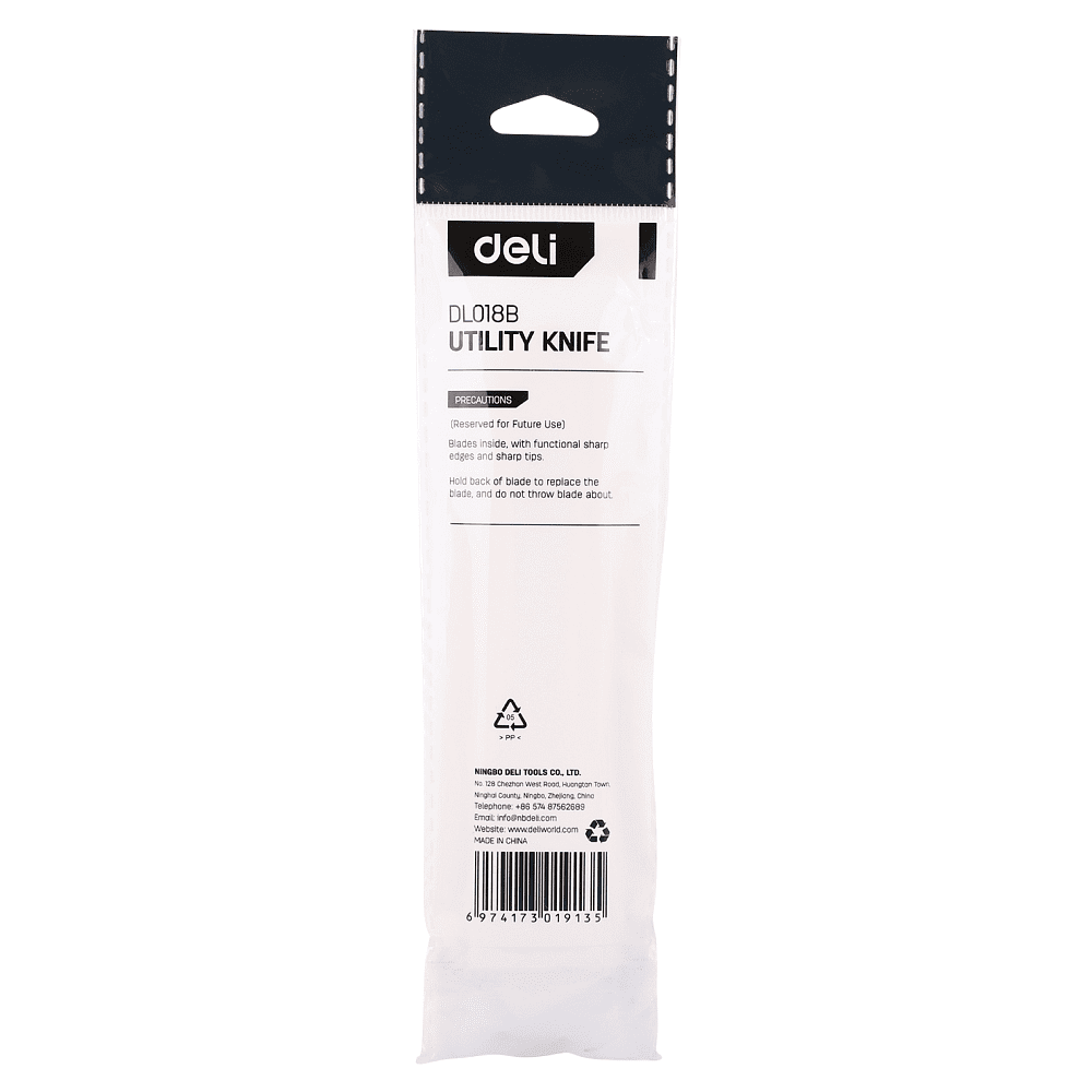 Нож для бумаги "Deli DL018B", 18 мм, жёлтый - 4