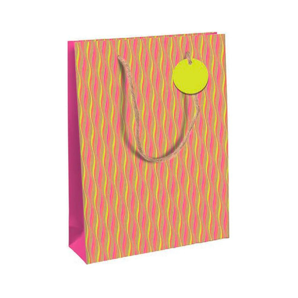 Пакет бумажный подарочный "Neon", 26.5x14x33 см, разноцветный
