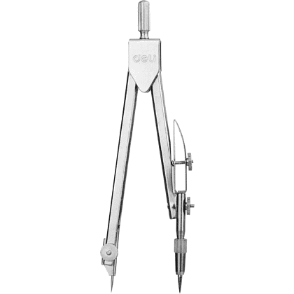 Циркуль "Deli E8601" + грифели, футляр, серебристый - 2