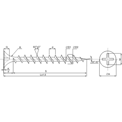 Саморез 4.8х110 мм для монтажа ГКЛ к дереву, фосфат, 250 шт. - 2