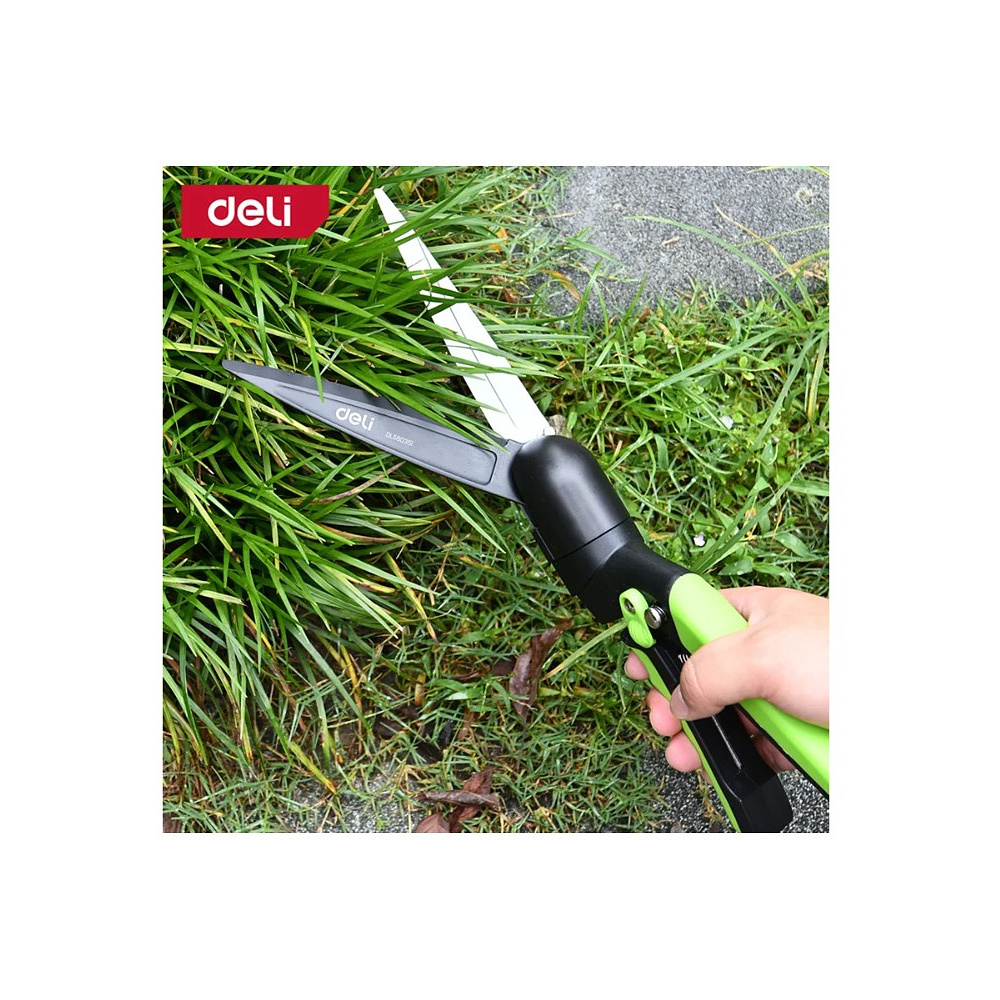 Ножницы газонные поворотные Deli GS EDL580351, пружина, тефлон, 340 мм., черный, зеленый - 2