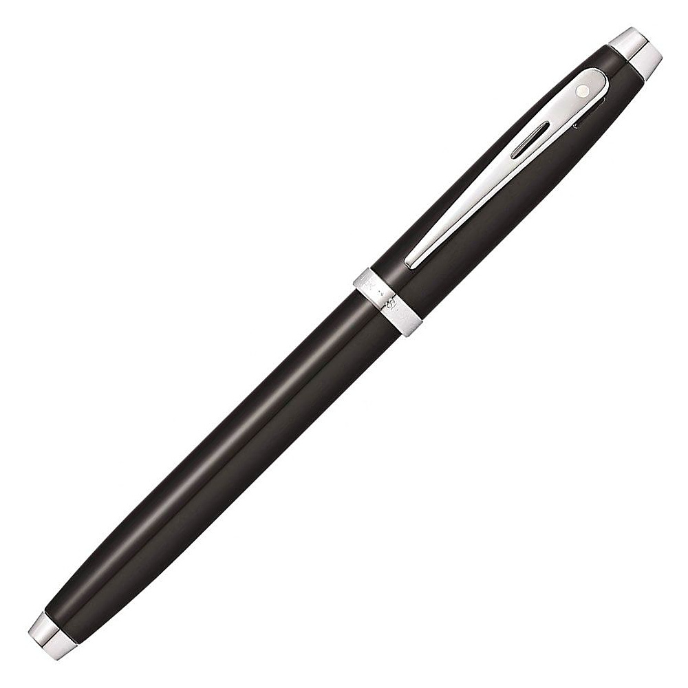 Ручка перьевая "Sheaffer 100 Brushed Chrome", M, черный, серебристый, патрон черный, синий - 4