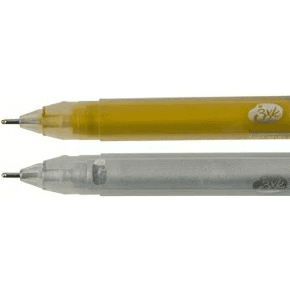 Ручка гелевая "Сонет", 0.5 мм, 2 шт., серебро, золото - 5