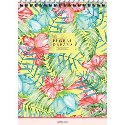 Блокнот "Цветы. Floral dreams", А5, 80 листов, клетка, ассорти - 3