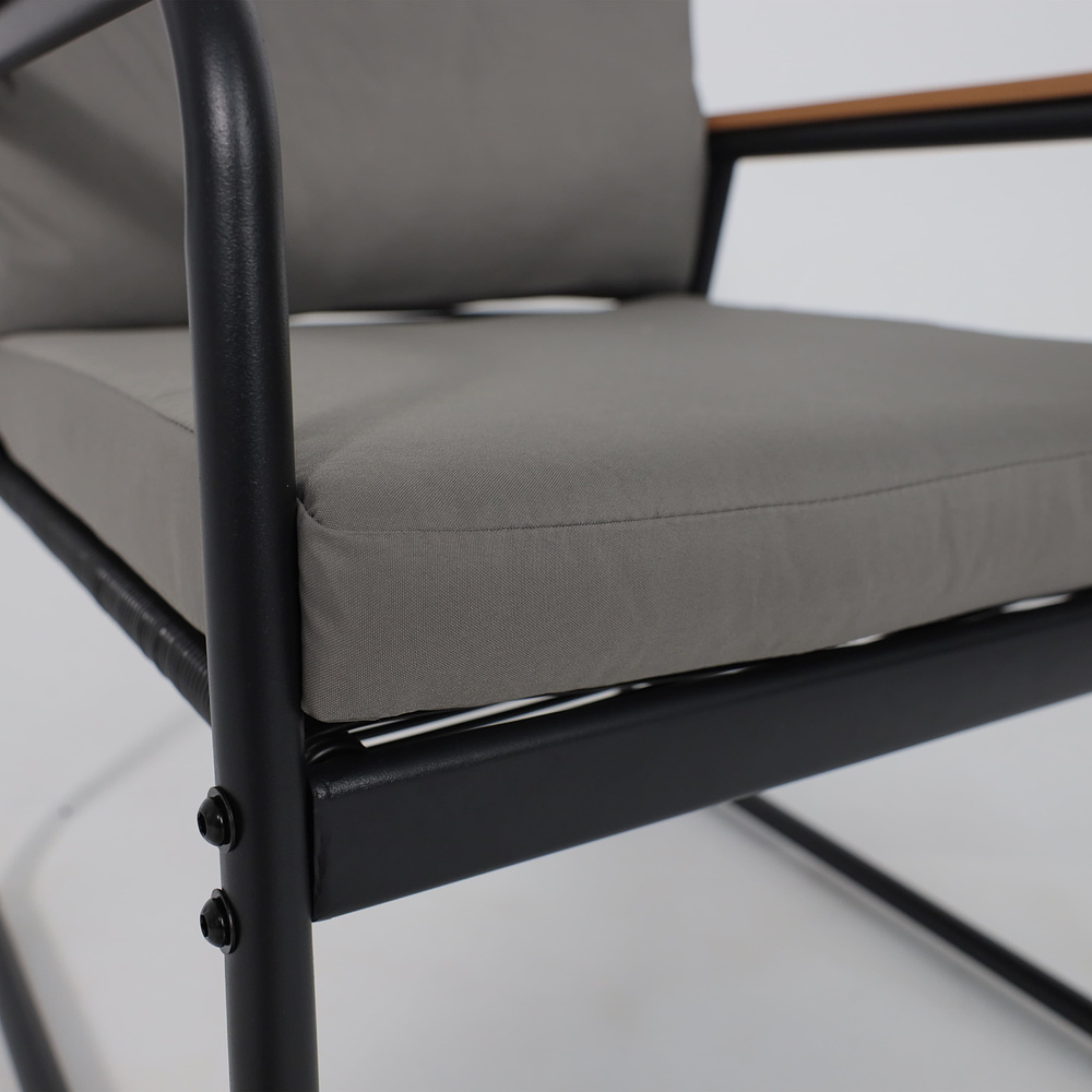 Комплект мебели садовой AksHome GARDENIA (кресло  2 шт, диван 1 шт, стол 1 шт), черный - 30