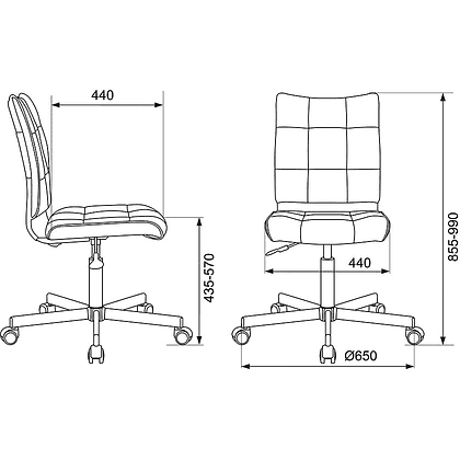 Кресло д/персонала Бюрократ "CH-330M Loft", металл, ткань, серый - 6