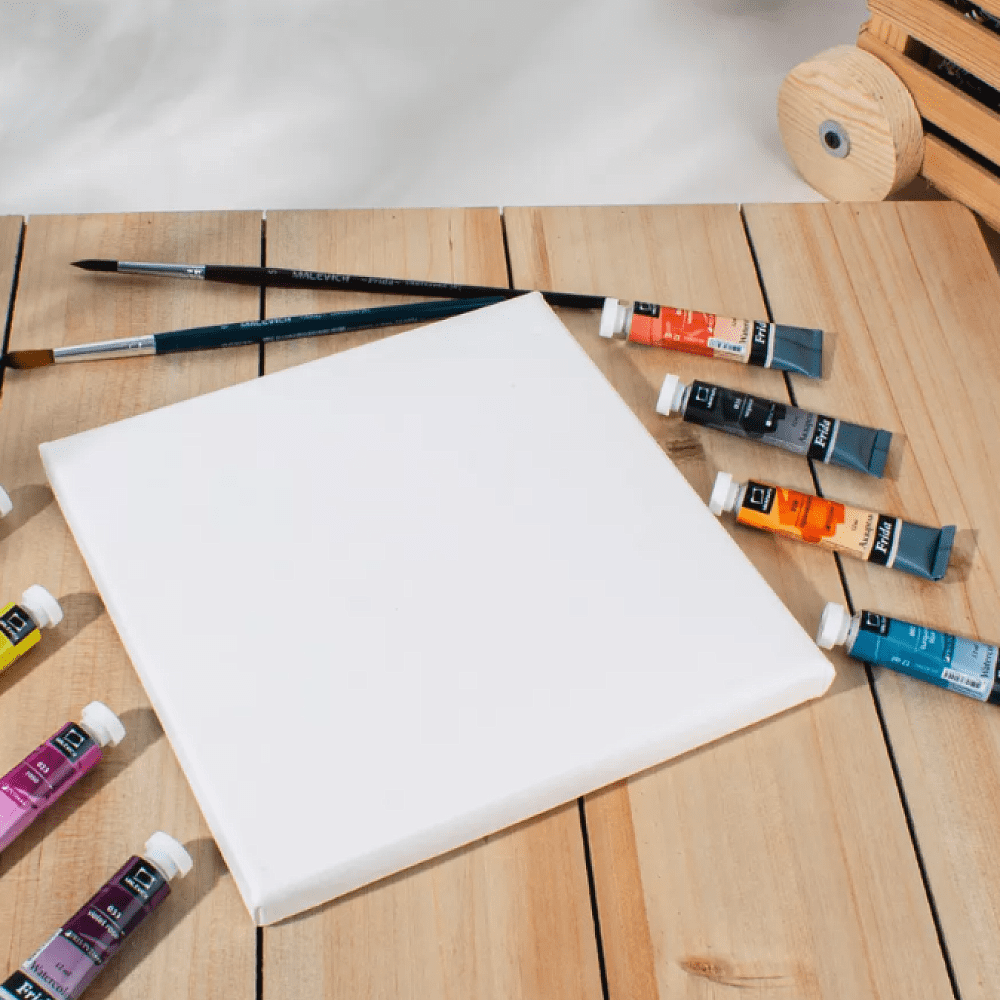Бумага акварельная на подрамнике "Малевичъ", 20х20 см, хлопок, 300 г/м2, среднее зерно - 8