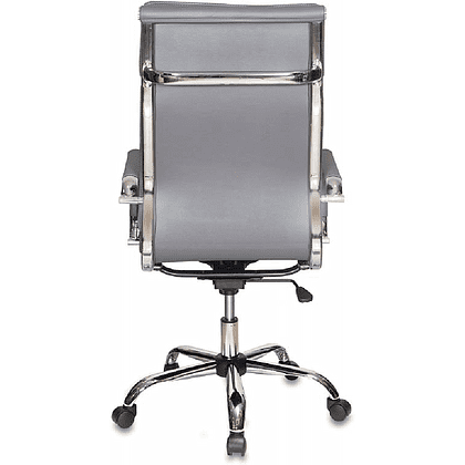 Кресло для руководителя "Бюрократ CH-993" высокая спинка, экокожа, хром, серый - 4