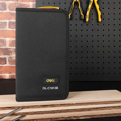 Набор ручного инструмента "Deli", 13 предметов, сумка, черный, желтый - 4