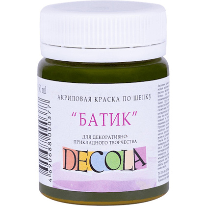 Краска акриловая по шелку перламутровая "Декола", 723 хаки, 50 мл., банка
