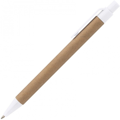 Ручка шариковая автоматическая "Bristol", коричневый, белый, стерж. синий - 3