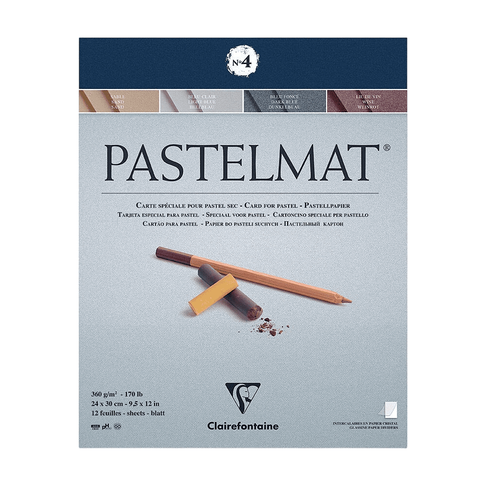 Блок бумаги "Pastelmat", 18x24 см, 360 г/м2, 12 листов, 4 цвета