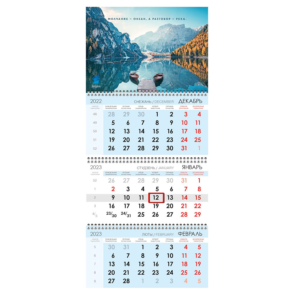 Календарь настенный "Surgiva" на 2023 год