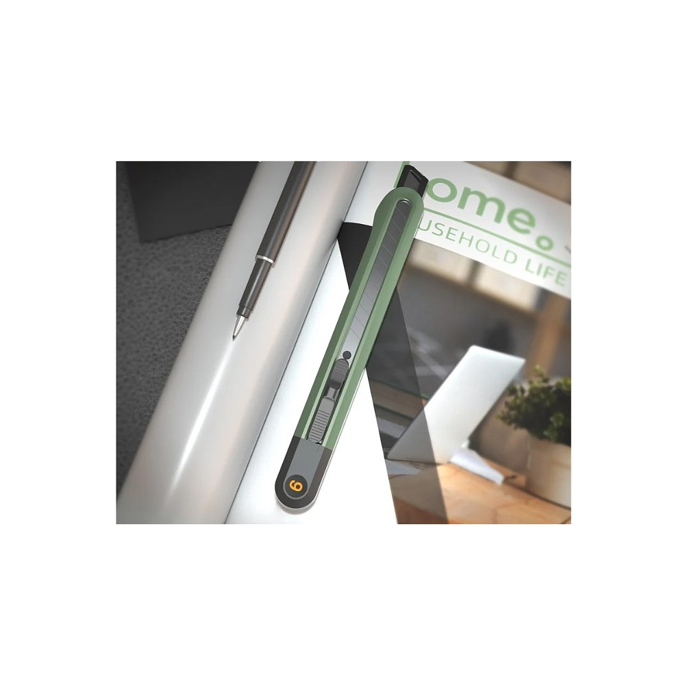 Нож для бумаги "Deli Home", 9 мм, зелёный - 4