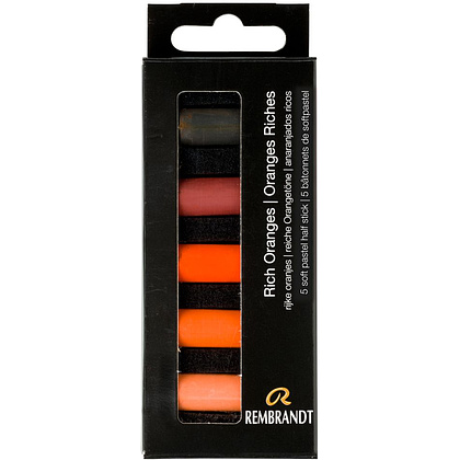 Набор мягкой пастели "Rembrandt Half Pastel", 5 цветов, насыщенные оранжевые