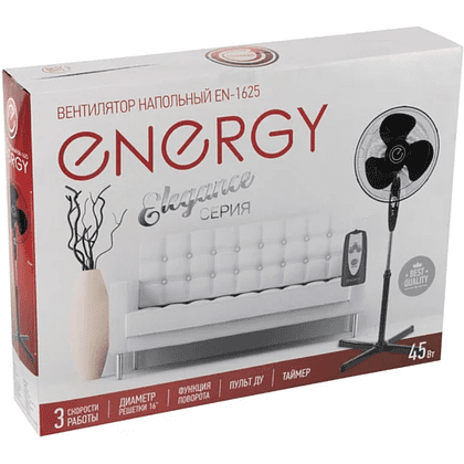 Электровентилятор напольный "Energy ELEGANCE EN-1625", с пультом, черный - 2
