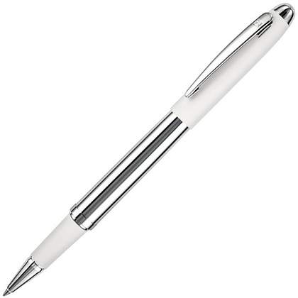 Ручка-роллер "Senator Nautic", 1.0 мм, белый, серебристый, стерж. синий