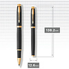 Ручка-роллер Parker "IM Black Lacquer GT", 0.5 мм, черный, золотистый, стерж. черный - 6