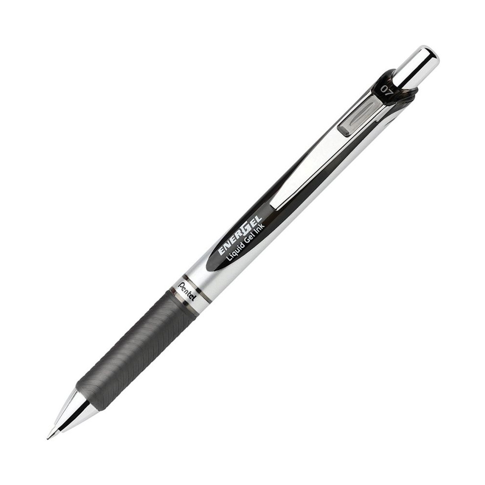 Ручка-роллер "Energel BL77", 0.7 мм, серебристый, черный, стерж. черный