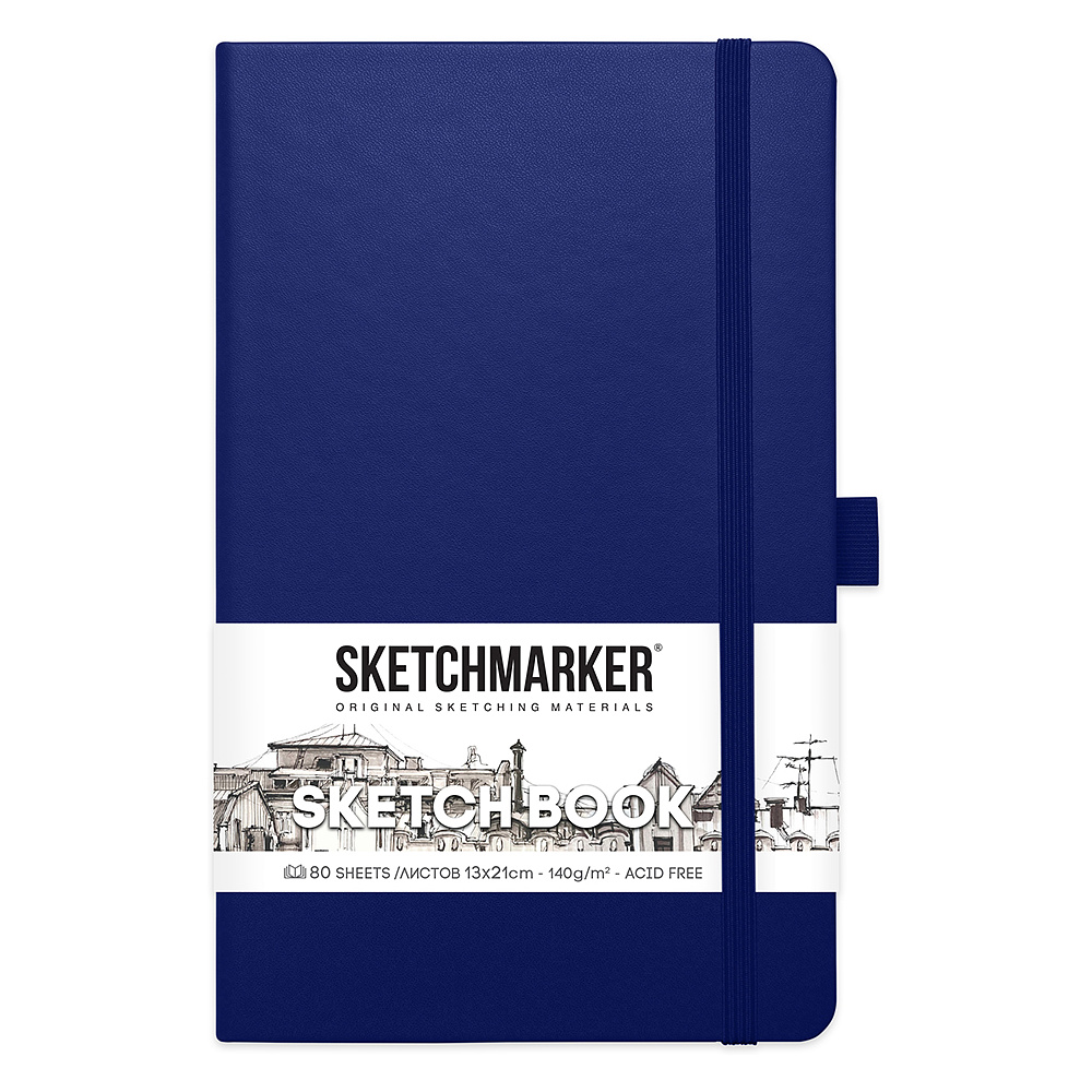 Скетчбук "Sketchmarker", 13x21 см, 140 г/м2, 80 листов, королевский синий