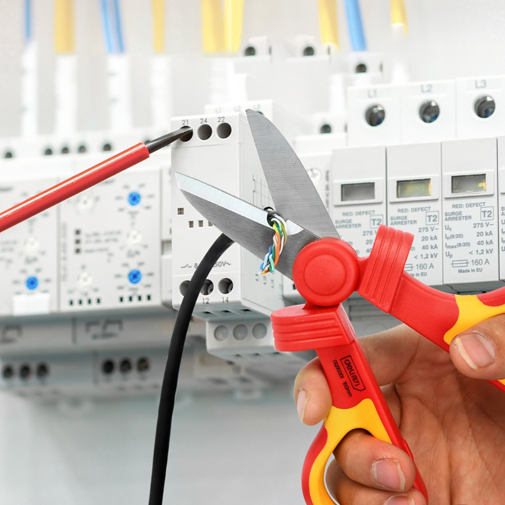 Ножницы диэлектрические Deli YS DQ90301, 160 мм, красный, желтый - 2