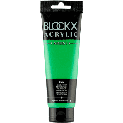 Краски акриловые "Blockx", 627 неоновый зеленый, 120 мл