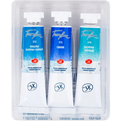 Краски акварельные "Белые ночи вода", 3 цвета, тубы - 4