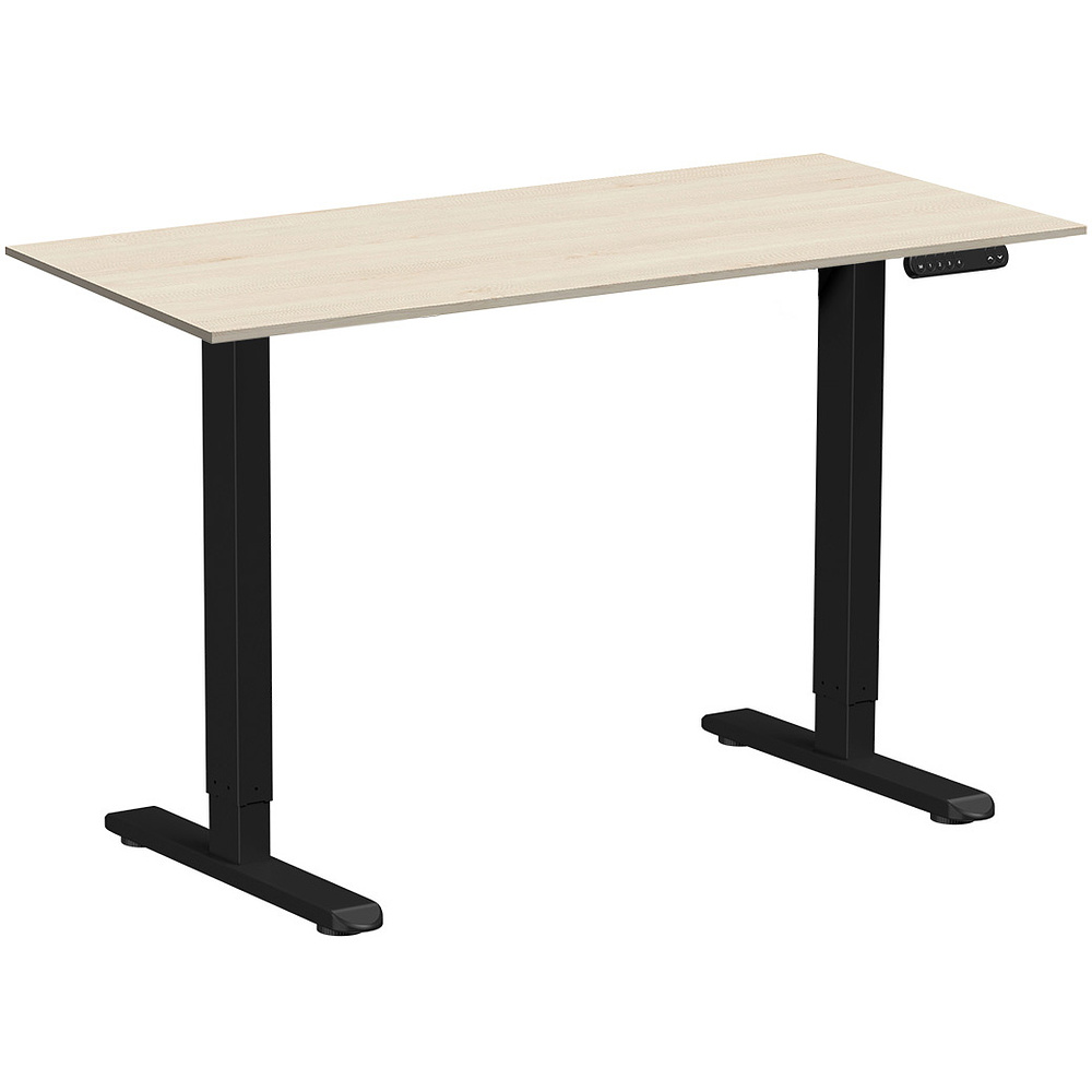 Стол с электроприводом WellDesk Prime 1300x675х18 черный/сосна аланд полярная (9191461+9072455)