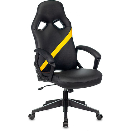 Кресло игровое "Zombie DRIVER", экокожа, пластик, черный, желтый - 11