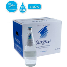 Вода минеральная природная питьевая «Surgiva», 0.75 л., негазированная, 12 бут/упак