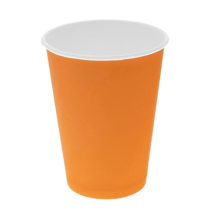 Стакан картонный 300мл, 1сл., 50шт/упак, оранжевый