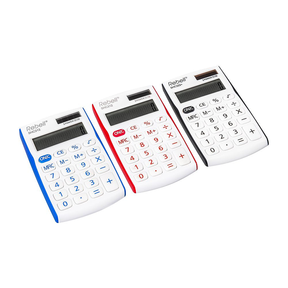 Калькулятор карманный Rebell "SHC312+RD", 12-разрядный, белый - 5