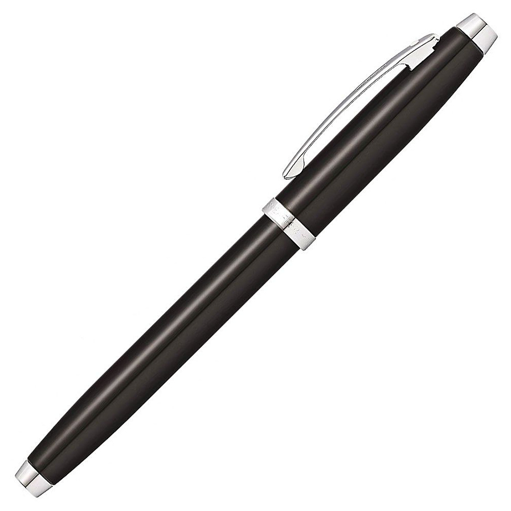 Ручка перьевая "Sheaffer 100 Brushed Chrome", M, черный, серебристый, патрон черный, синий - 2