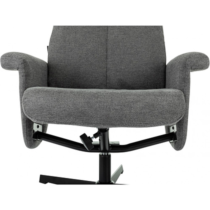 Кресло мягкое Бюрократ Baron, ткань, серый, металл, с пуфом - 16