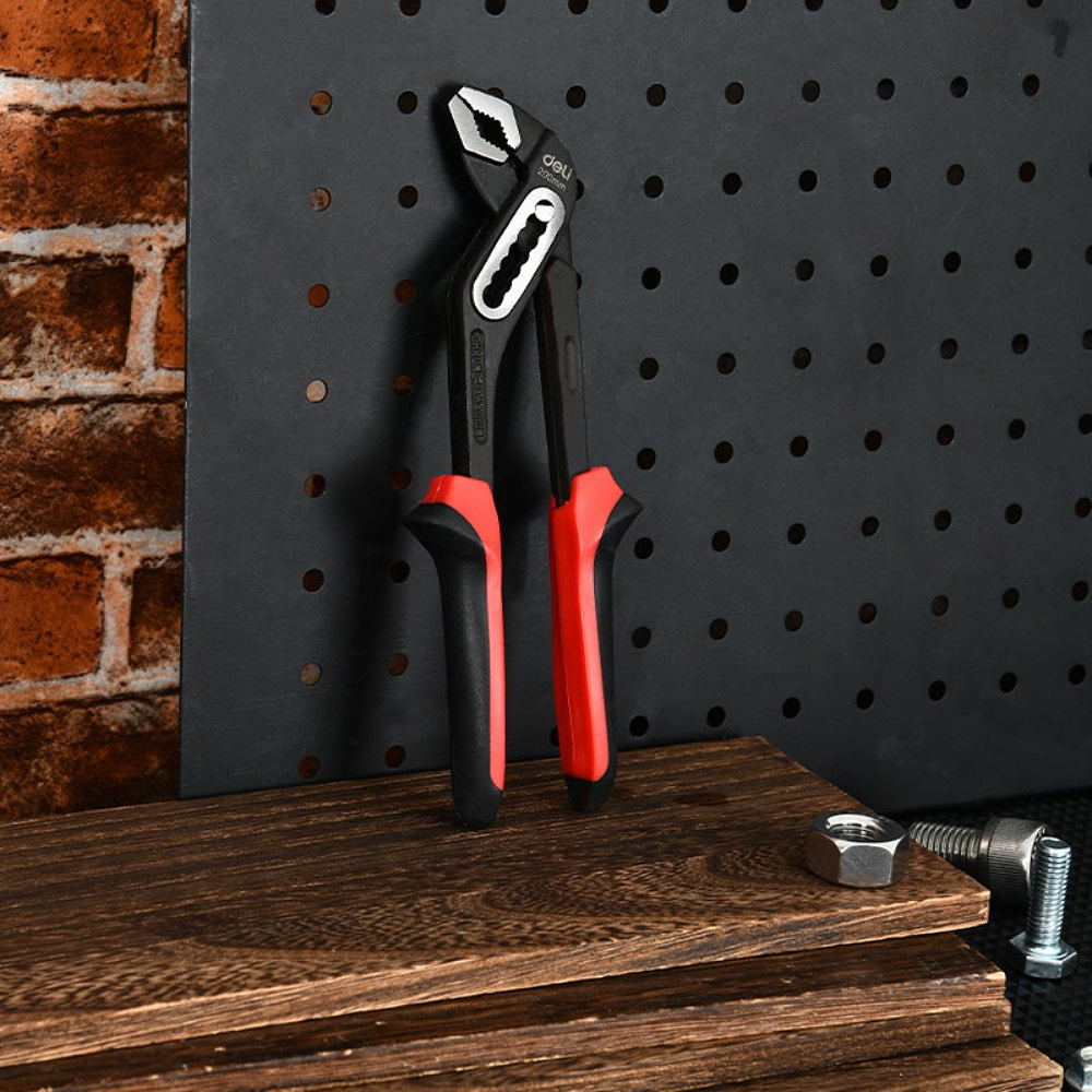 Клещи переставные Deli RS EDL2608Z, 200 мм, черный, красный - 4