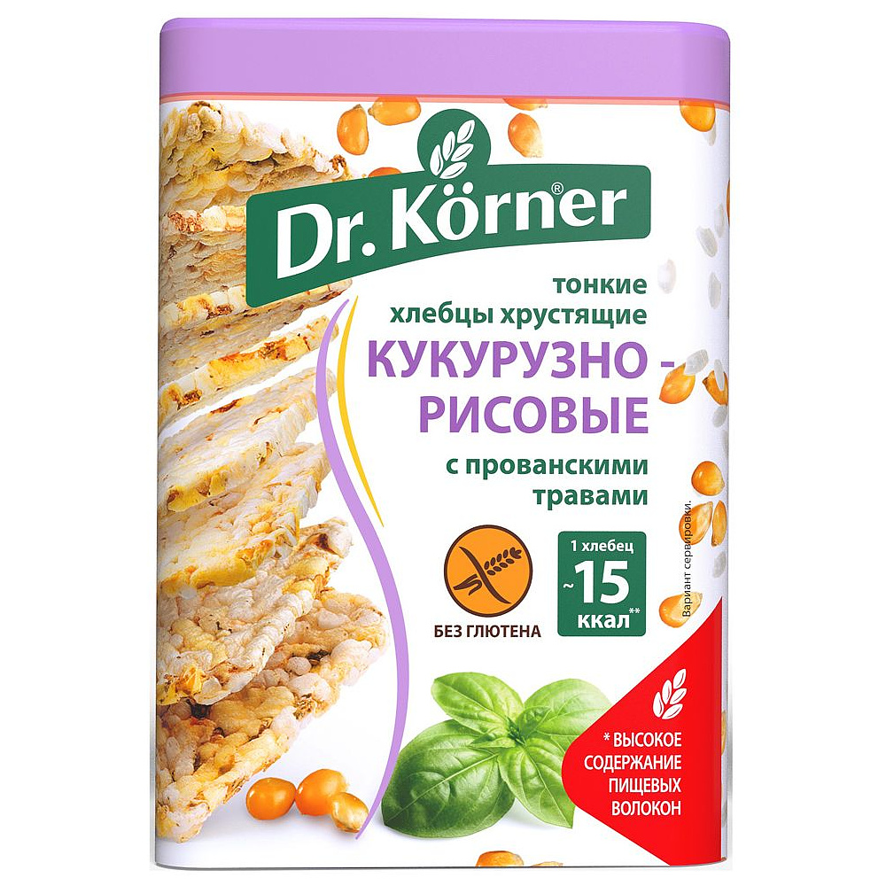 Хлебцы "Dr.Korner" кукурузно-рисовые с прованскими травами , 100 г