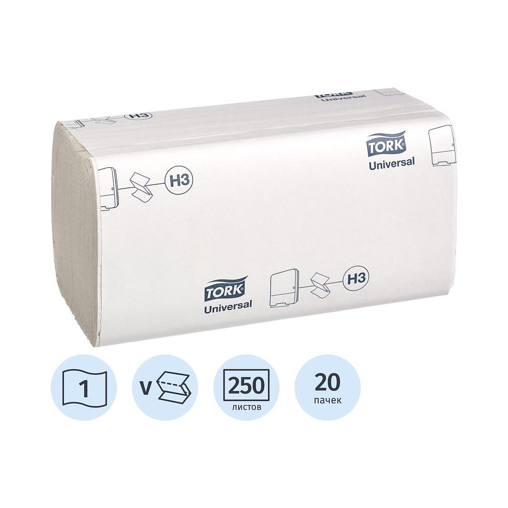 Полотенца бумажные "Tork Universal", листовые сложения ZZ, H3 (120108)
