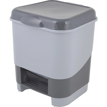 Урна для мусора 8 л, пластик, с педалью, серый