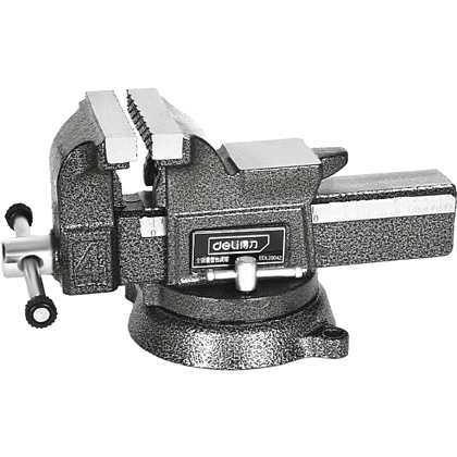 Тиски стальные Deli YS EDL2904Z, поворотные, с наковальней, 4"-100 мм