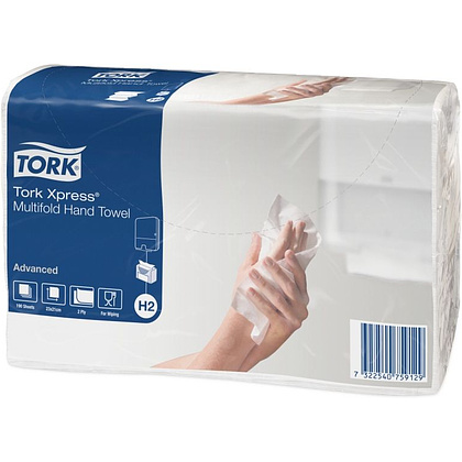 Полотенца бумажные Н2 "Tork Xpress Advanced", Multifold-сложение, 2 слоя, 190 листов